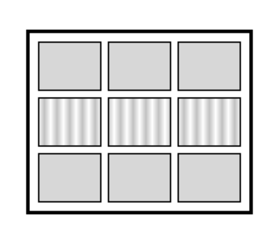 Reeded Centre Pane Only