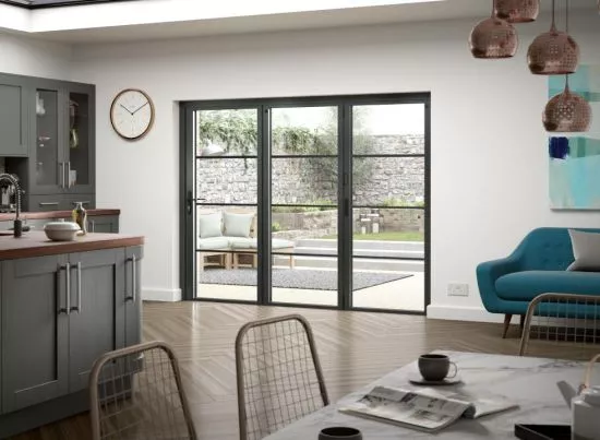 Aluminium Grey Bifold doors