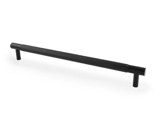 Black Knurled Round Pull Handle