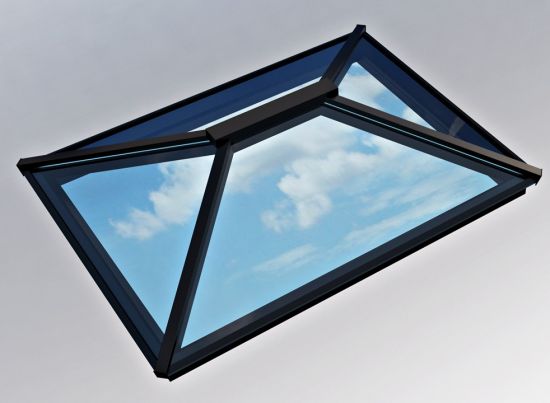 Contemporary Roof Lantern 1.5m x 2m Black/White