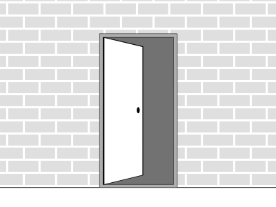 Sunningdale Blue Door 938mm Left opening