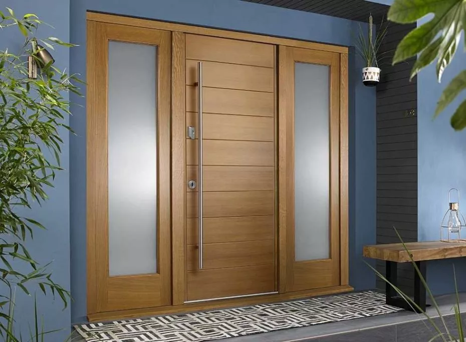 Vufold Ultimate 1.94m Oslo Oak Front Door with double 457mm