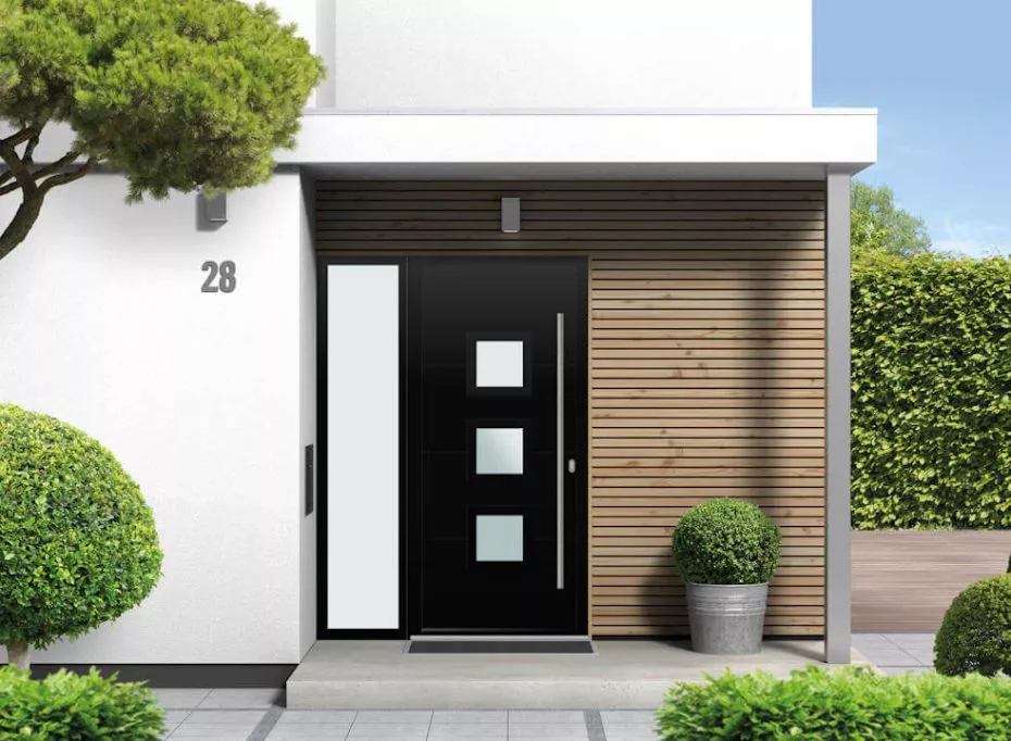 Lansdown With Sidelight- Aluminium Front Door And Frame With Sidelight