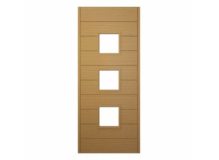 Vufold Ultimate 1.94m Malmo Oak Front Door with double 457mm