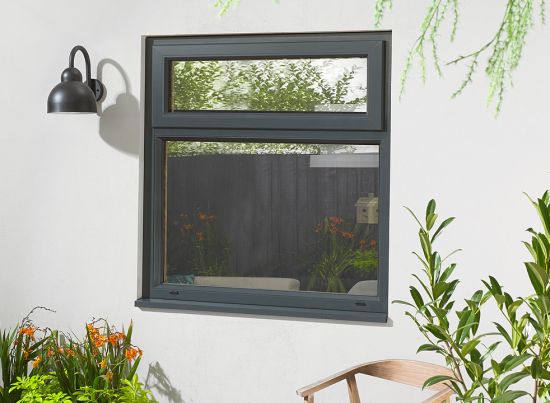 Outside view - Ultra Grey Window Top Opener 1200mm x 1050mm