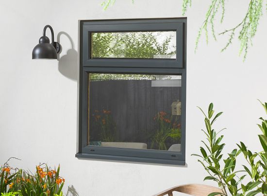 Outside view - Ultra Grey Window Top Opener 915mm x 1050mm