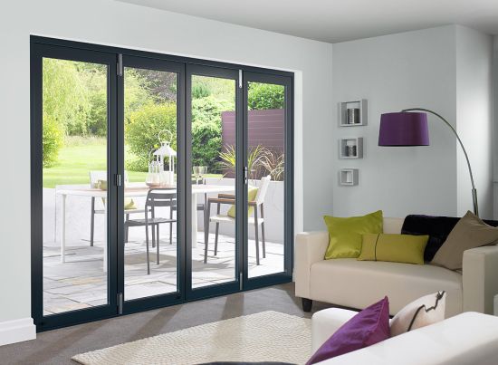 Closed Master Grey 3m (approx 10ft) Bifold Doors