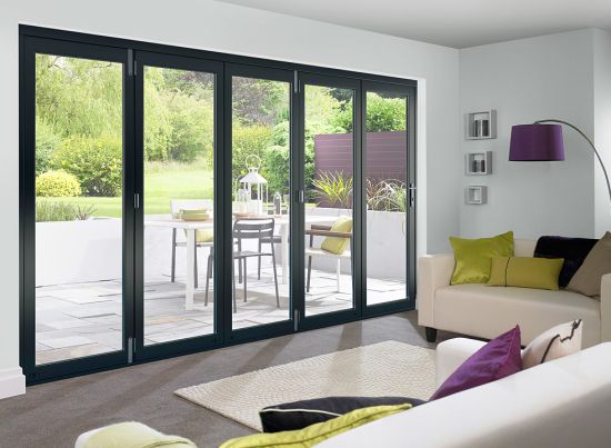 Closed Master Grey 3.6m (approx 12ft) Bifold Doors