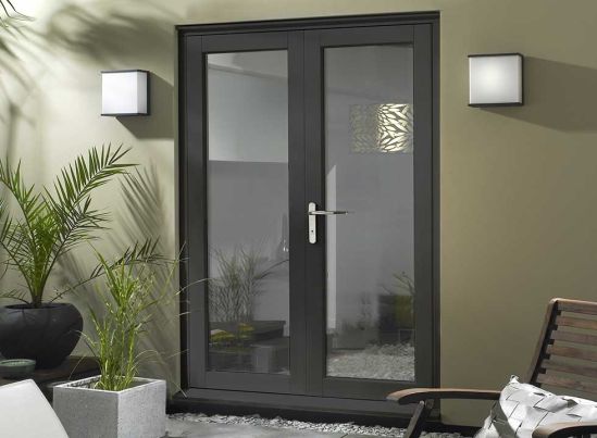 Master 1.8m Grey French Doors