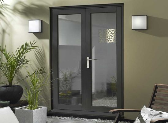 Closed Master 1.5m Grey French Doors