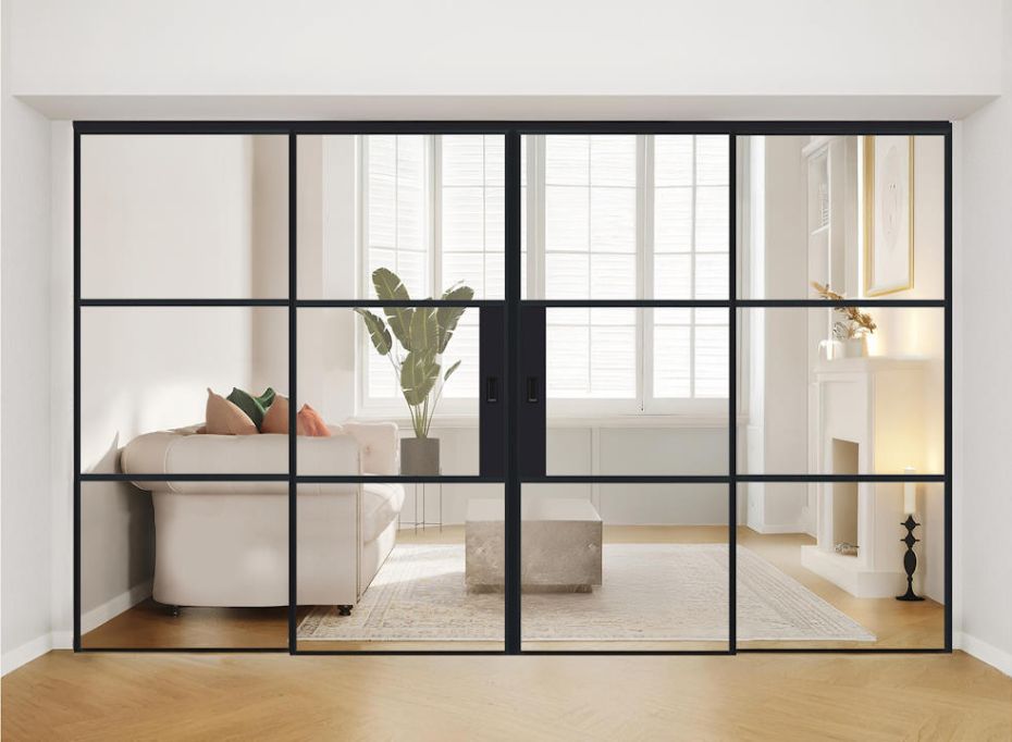 AluSpace 4000x2084 Grey 2 Moving 2 Fixed Sliding Door main product photo