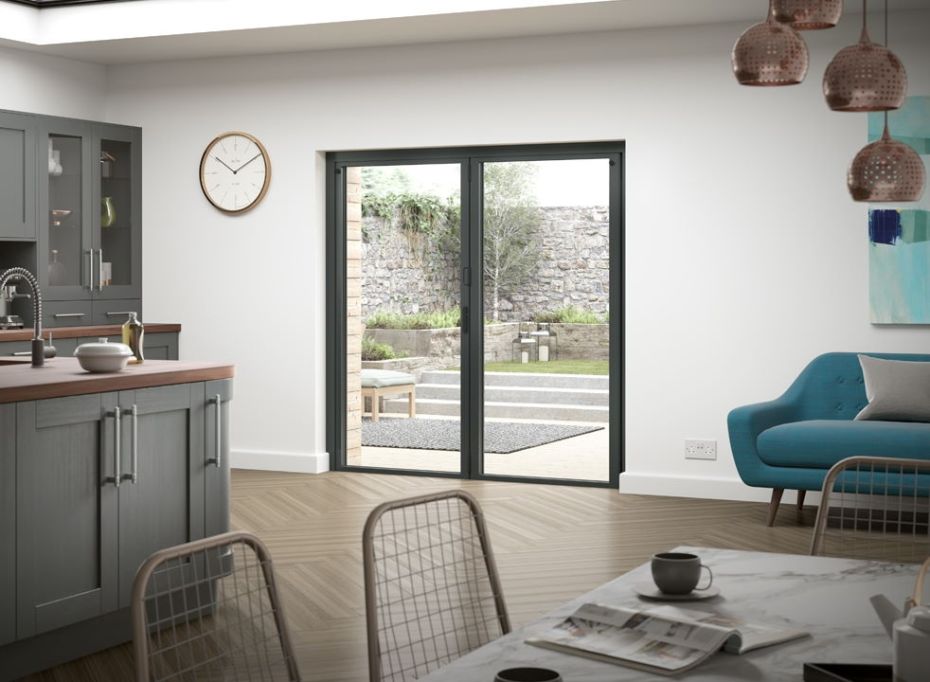 Status 1.8m Grey Aluminium Bifold doors main product photo