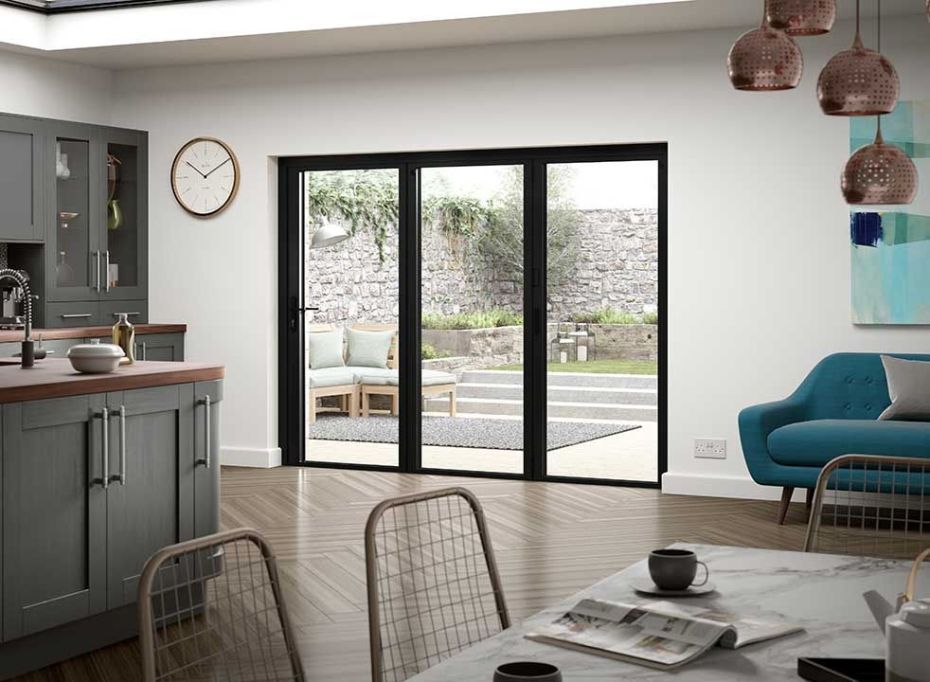 Status 3.0m Black Aluminium Bifold doors main product photo