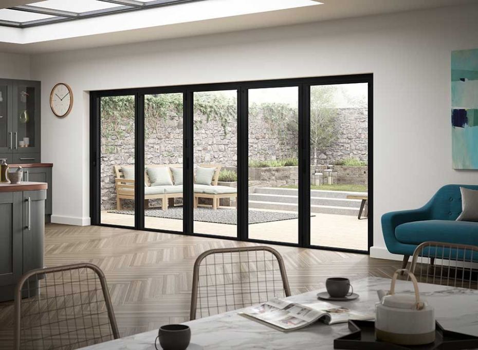 Status 5.0m Black Aluminium Bifold doors main product photo