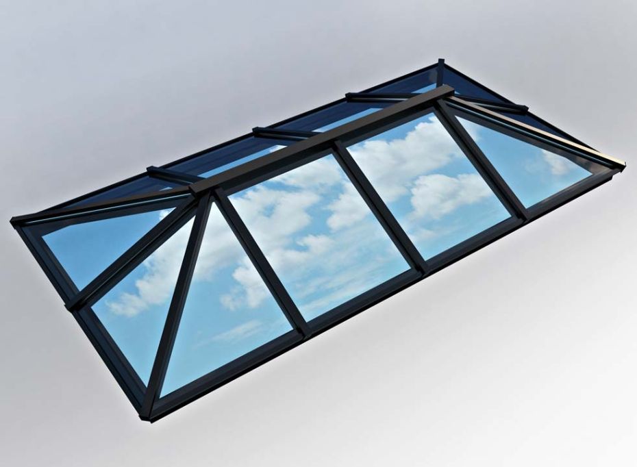 Traditional Roof Lantern 2m x 4m Black/White main product photo
