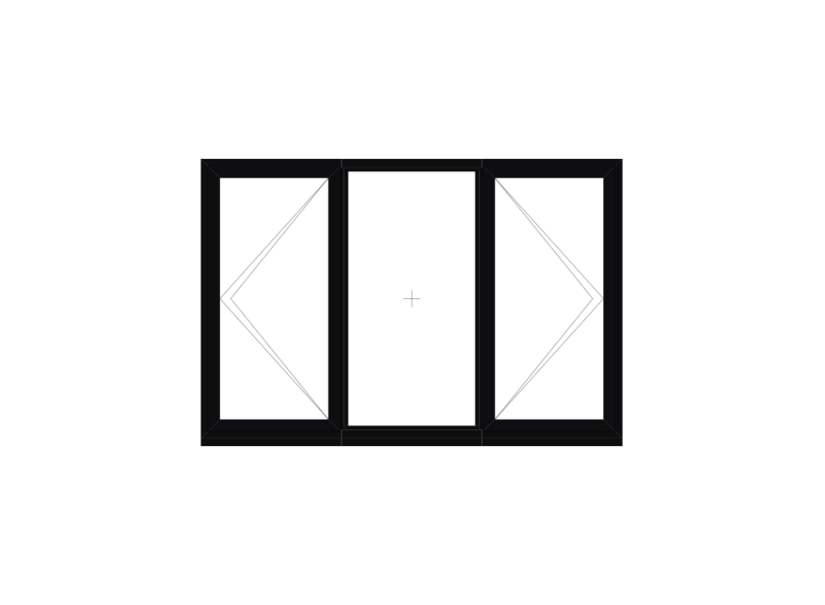 Black Triple Casement Window 1770mm x 1200mm main product photo