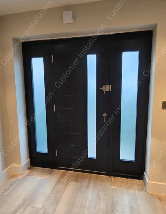 Stockholm 1.59m Grey Front Door with single 610mm sidelight