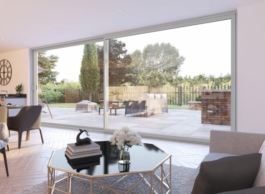 Status 3.6m (approx 12ft) Grey/White Sliding Door - Double Glazed main product photo