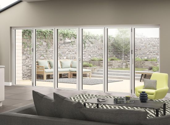 Supreme 4.8m (approx 16ft) White Aluminium 6 Door