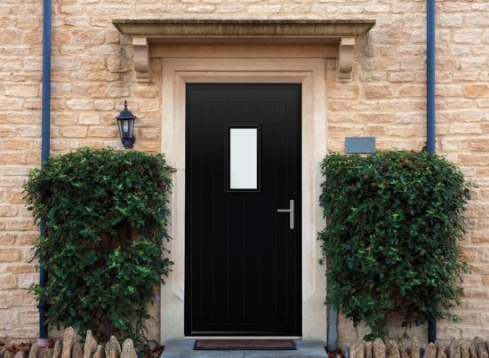 Abbey Rectangle - Aluminium Black Front Door