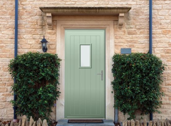 Abbey Rectangle - Aluminium Cotswold Green Front Door
