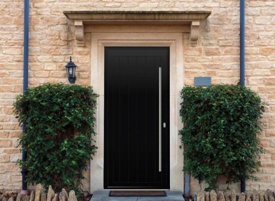 Abbey Solid - Aluminium Black Front Door