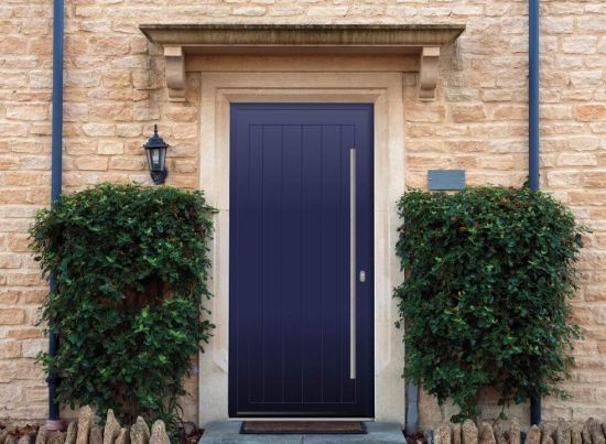 Abbey Solid - Aluminium Cobalt Blue Front Door