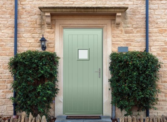 Abbey Square - Aluminium Cotswold Green Front Door