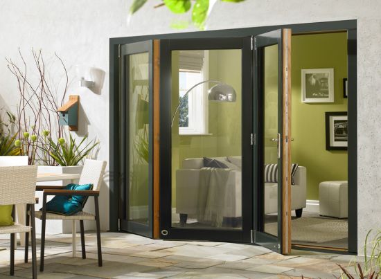 Ultra 3m (approx 10ft) Grey Aluminium & Oak - Triple Glazed