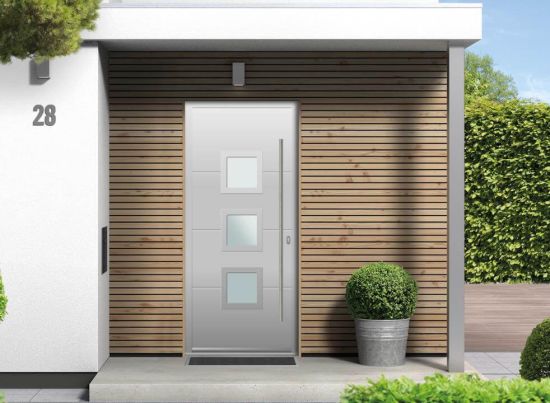 Lansdown - Aluminium Agate Grey Front Door