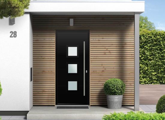 Lansdown - Aluminium Black Front Door