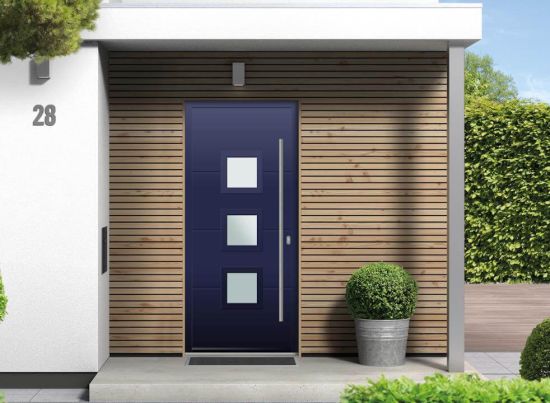 Lansdown - Aluminium Cobalt Blue Front Door