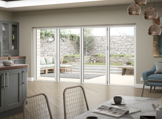 Status 3.6m Grey/White Aluminium Bifold doors