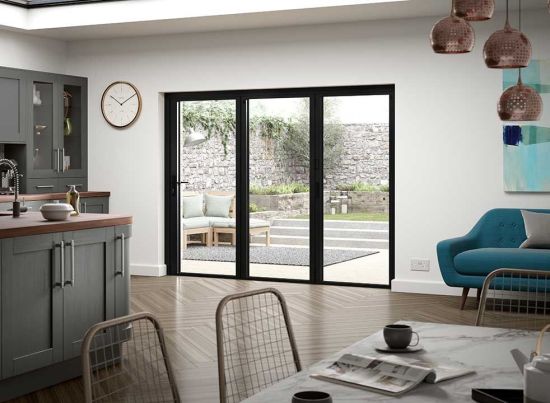 Status 2.4m Black Aluminium Bifold doors