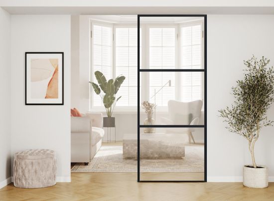 AluSpace 900x2084 Black Fixed Single Screen