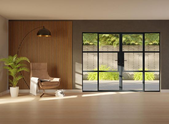 Classic Heritage 2700mm Grey 3 Light French Door with 2 Sidelights Double Glazed