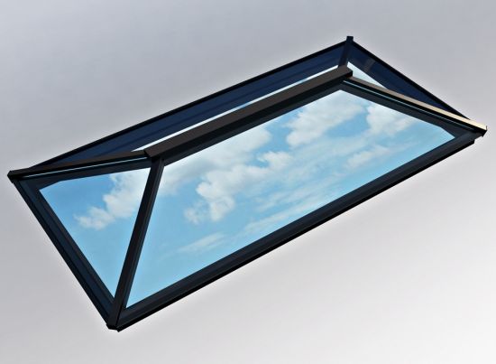 Contemporary Roof Lantern 1.5m x 3m Black