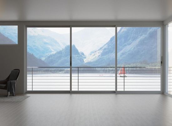 Status 4.5m Triple Track Black Sliding Door - Double Glazed