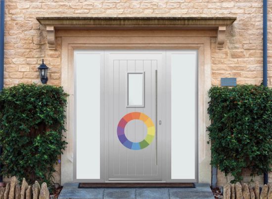 Abbey Rectangle - Aluminium Custom Colour Front Door - With Double Sidelight