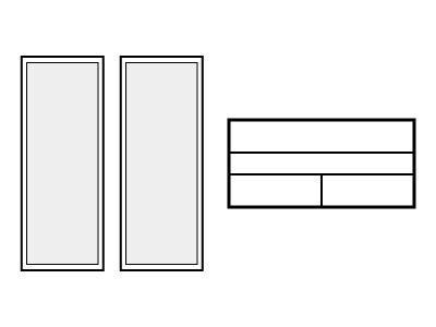 Glazed doors individually wrapped with frame broken down