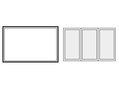 Glazed doors individually wrapped with frame assembled