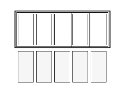 Unglazed doors built up in frame with loose glass 