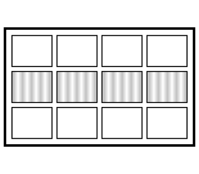 Reeded Centre Pane Only