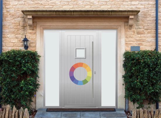 Abbey Square - Aluminium Custom Colour Front Door - With Double Sidelight