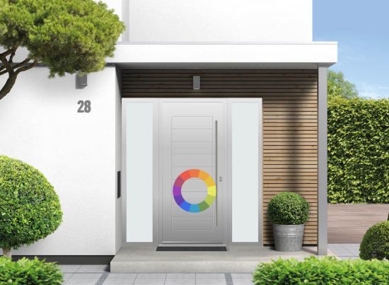 Portobello - Aluminium Custom Colour Front Door - With Double Sidelight