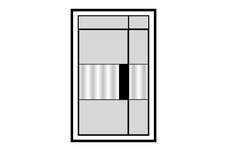 Reeded Centre Pane Only
