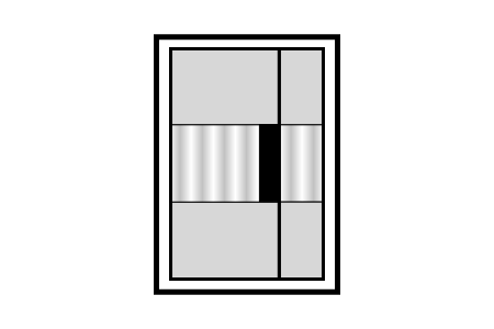 Reeded Centre Pane Only