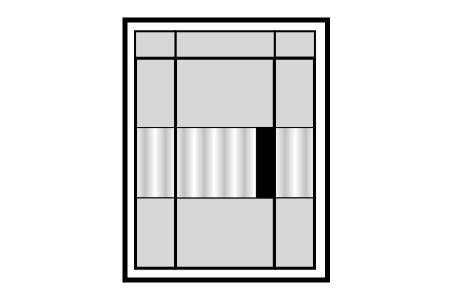 Reeded Centre Pane Only