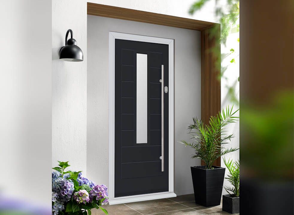 Vufold Monaco Composite 862mm Black Front Door.