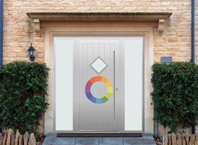 Abbey Diamond - Aluminium Custom Colour Front Door - With Double Sidelight